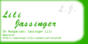 lili jassinger business card